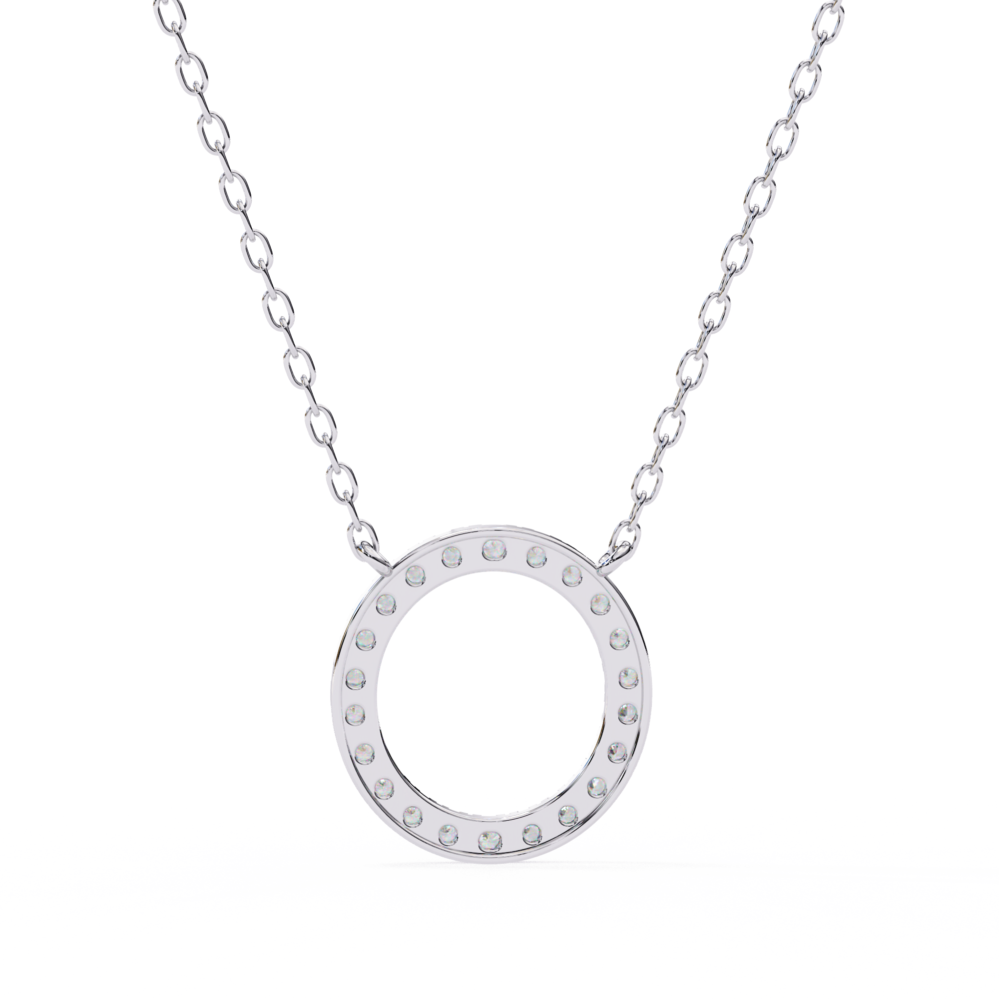 Solitairekart 0.34ct Natural Diamond Circle Pendant-HI Color, VS-SI Clarity